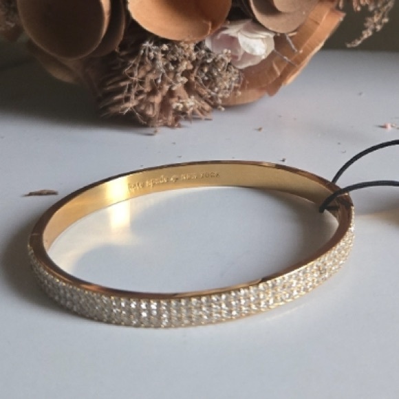 kate spade Jewelry - Kate Spade New York Pave Crystal Hinged Bangle Bracelet  Gold - NWT $79 MSRP